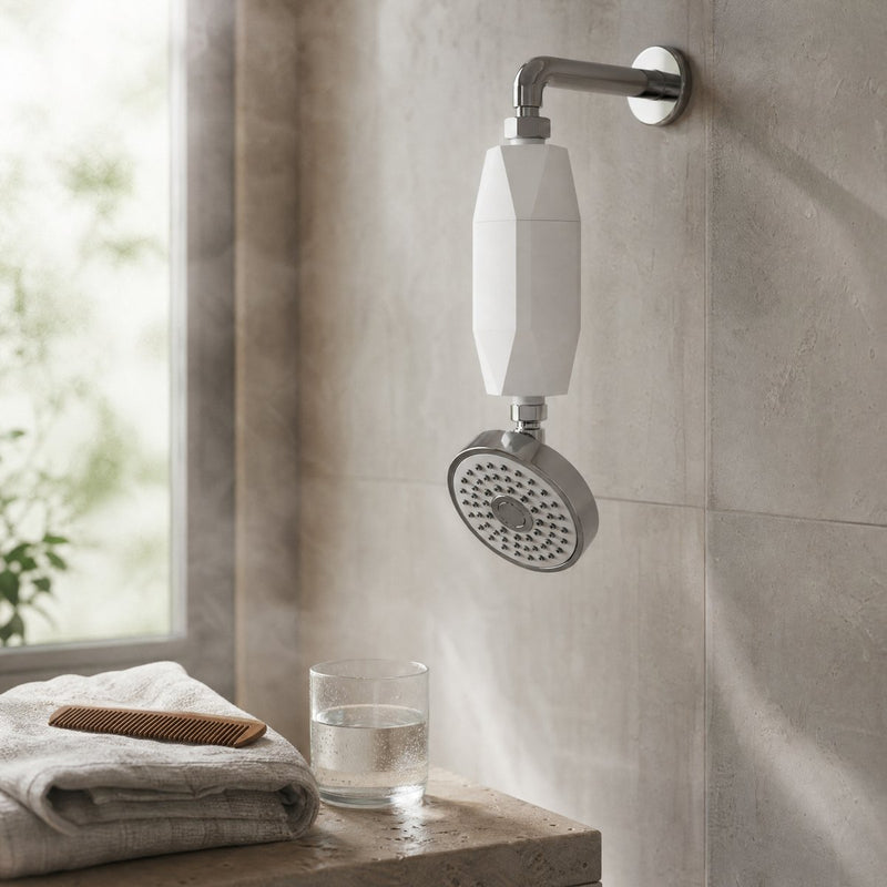 VATNARA filter in a bright bathroom